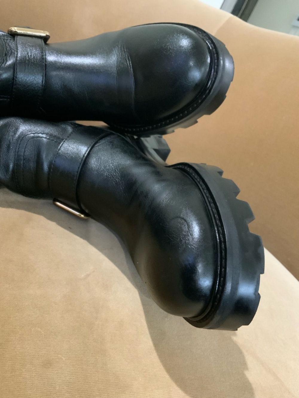Jimmy Choo Biker Textured Leather Boots sz 39 - Picture 10 of 16